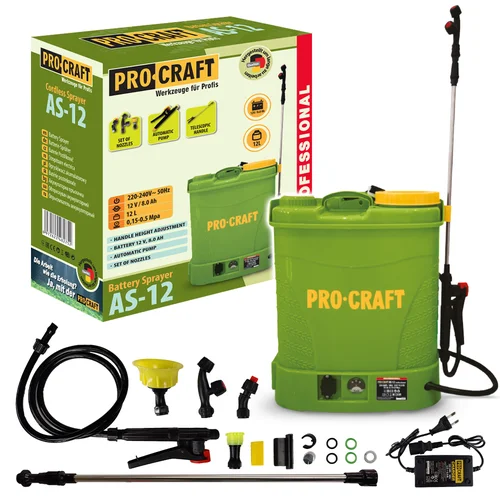 ProCraft AS-12 akumuliatorinis sodo purkštuvas, 18 V, 8 Ah image 1