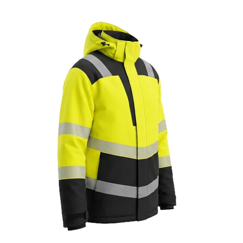 Žieminė BoSafety Sorona, LIMA-C2 aukšto matomumo darbo striukė 3XL Geltona/BoNavy image 3