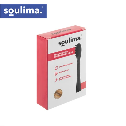 Soulima 26932 X800 dantų šepetėlio galvutės, 2 vnt., juodos image 2