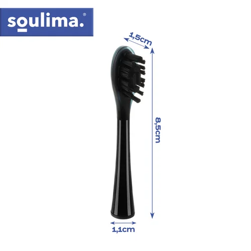 Soulima 26932 X800 dantų šepetėlio galvutės, 2 vnt., juodos image 3