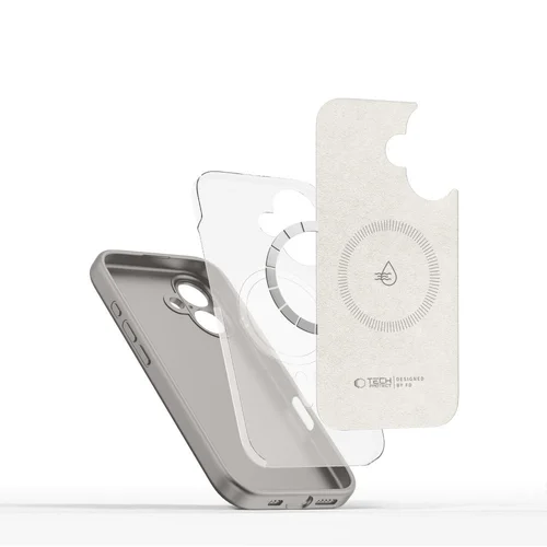 Tech-Protect skysto silikono MagSafe dėklas iPhone 16e, pilkas image 3