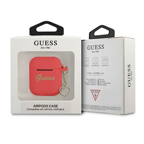 Guess GUA2LSCHSR silikoninis AirPods dėklas, raudonas image 3