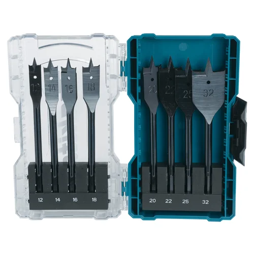 Makita E-08698 plunksninių medienos grąžtų rinkinys, 8 vnt., 12–32 mm image 1