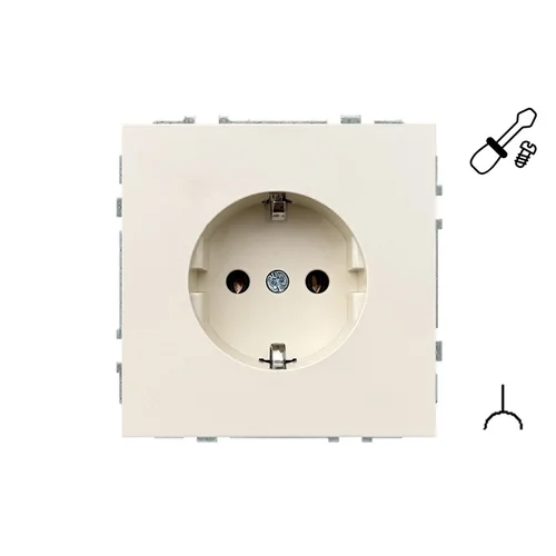 Kištukinis lizdas LIREGUS MODERN, su įžeminimu, matinis smėlio spalva image 1