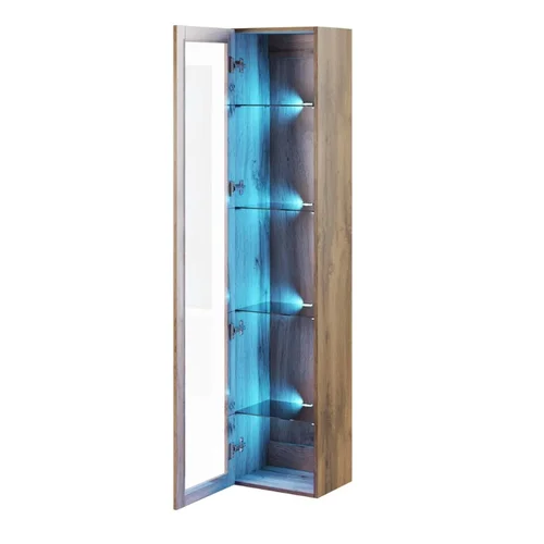 Cama VIGO 180 stiklinė vitrina, Wotan ąžuolas, 180 × 40 × 30 cm image 2