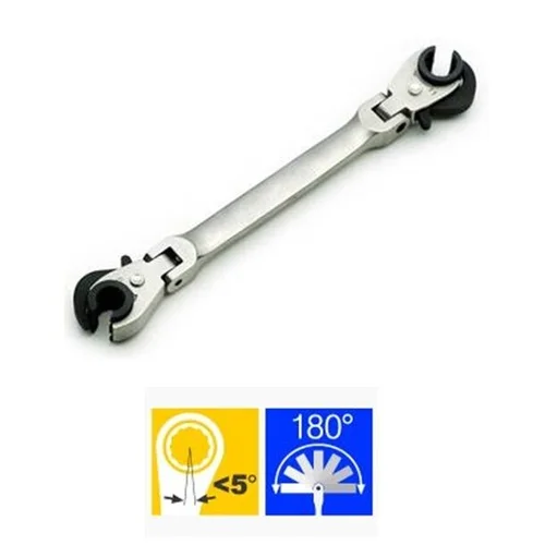 ELLIENT TOOLS raktas su lanksčia terkšle vamzdeliams 9 x 10 mm L=186 mm image 3