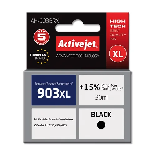 Activejet AH-903BRX rašalo kasetė HP 903XL, 30 ml, juoda image 1