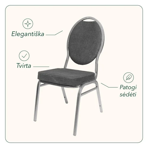 ProStrong Logan banketinė kėdė 43 cm pločio image 3