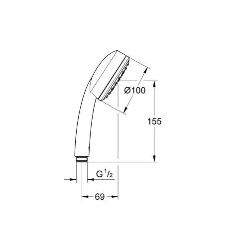 Grohe 26082002 Dušo galvutė lietaus purškimo režimu image 2
