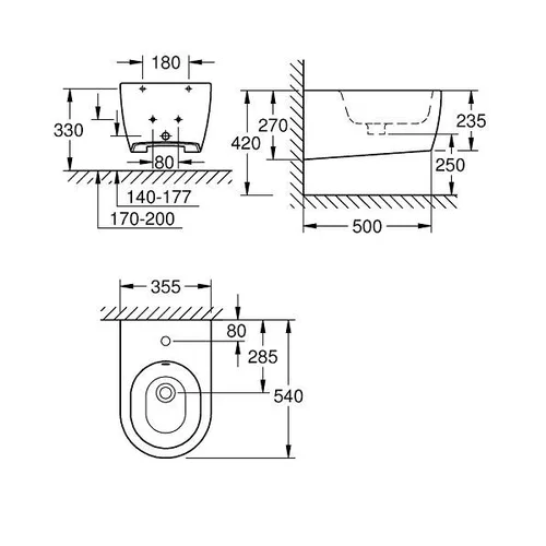 Grohe Essence 3957400H Pakabinama bidė, balta image 2