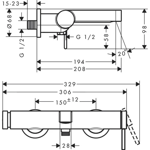 Hansgrohe Finoris 76420670, Juoda matinė image 2