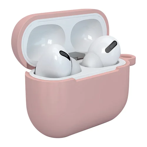 AirPods 3 silikoninis dėklas, rožinis, su karabinu image 2