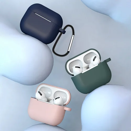 AirPods 3 silikoninis dėklas, rožinis, su karabinu image 3