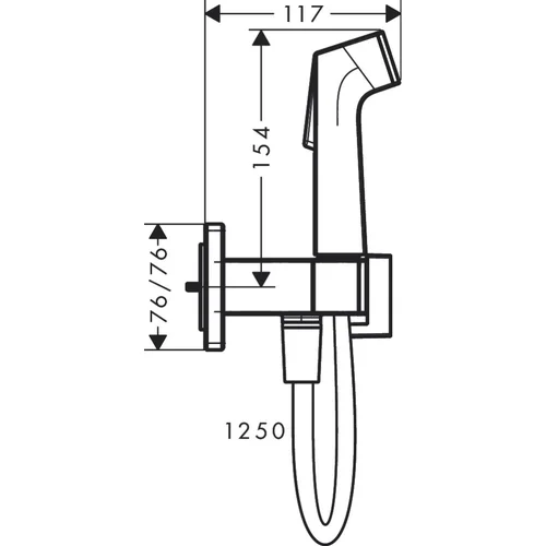 Hansgrohe HG E 1250mm 29233000 Virštinkinė bidete maišytuvo dalis image 2