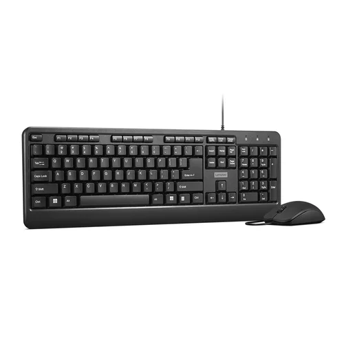 Lenovo 160 laidinė klaviatūros ir pelės komplektas, JAV anglų kalba, juodas image 1