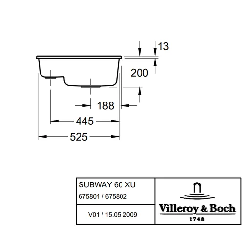Villeroy & Boch Subway 60 XU 545×440 mm CeramicPlus chromit image 3