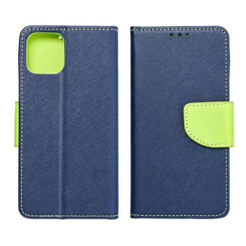 FANCY XIAOMI Redmi Note 13 4G knygų dėklas, tamsiai mėlynas / lime image 3