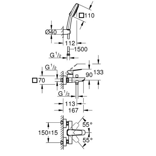 Grohe Cubeo vonios maišytuvas 1018140000 image 3