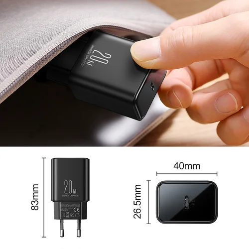 Joyroom JR-TCF06 20 W USB-C įkroviklis, juodas image 3