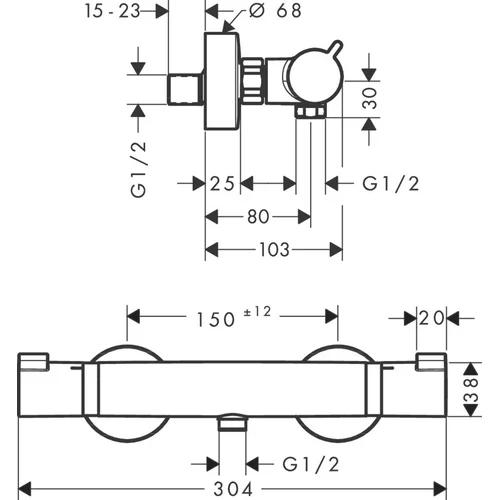 Termostatinis vonios maišytuvas Hansgrohe Ecostat 13116990 image 2
