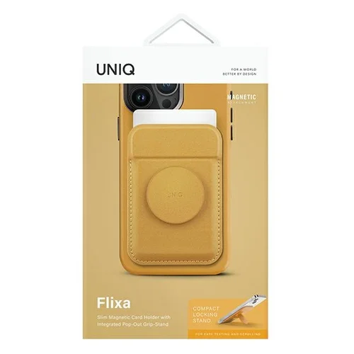 Uniq Flix MagSafe magnetinė piniginė su stovu, geltona image 2