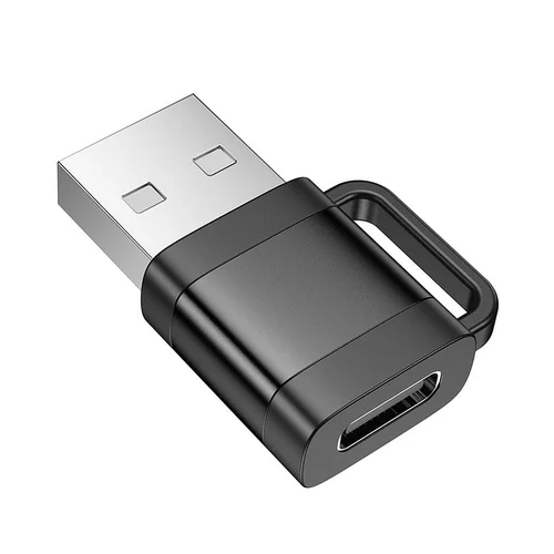 Hoco UA31D USB-C–USB-A 2.0 adapteris, juodas image 2