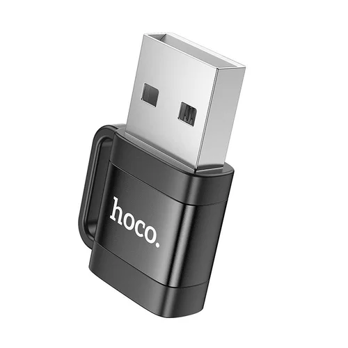 Hoco UA31D USB-C–USB-A 2.0 adapteris, juodas image 3