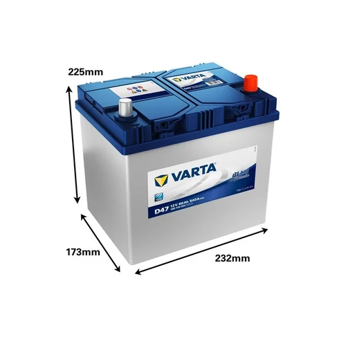 Varta BD D47 60 Ah 540 A 12 V Akumuliatorius image 2