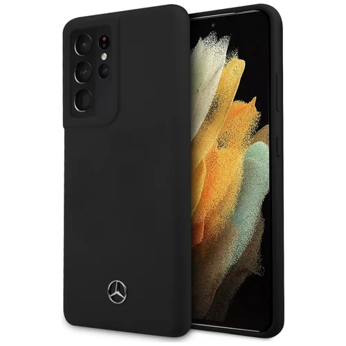 Mercedes-Benz Silikoninė linija dėklas Galaxy S21 Ultra, juodas image 1