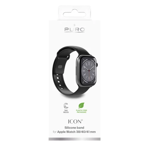 Puro Icon PUICNAW40WHI silikoninis dirželis, juodas, 2 vnt. image 2