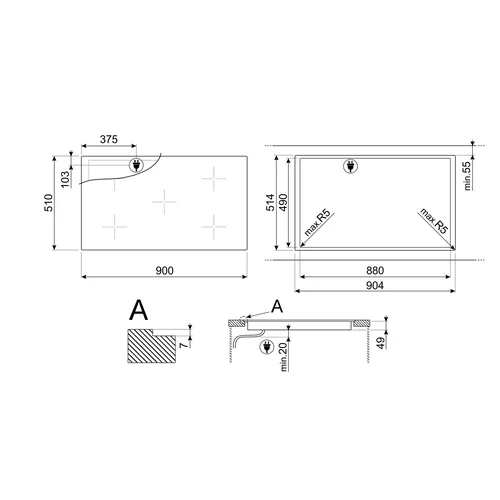 SMEG SI2M7953DW Indukcinė kaitlentė 90 cm Balta image 3