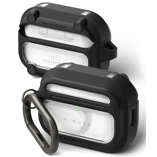 Ringke UX magnetinis dėklas AirPods Pro 3, juodas ir skaidrus image 1