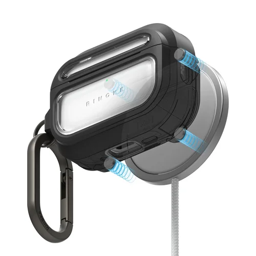 Ringke UX magnetinis dėklas AirPods Pro 3, juodas ir skaidrus image 2