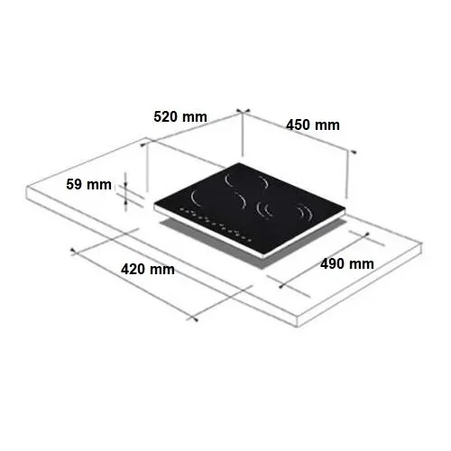45cm pločio įmontuojama indukcinė kaitlentė Schlosser BF571-34 BWH image 2
