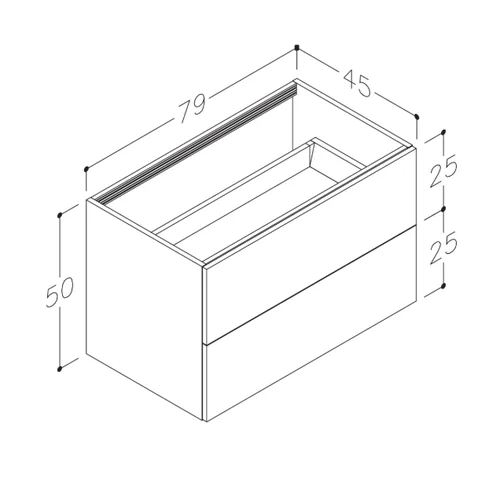 Kame Gama BUC/8-3DR/D2-PO Spintelė po stalviršiu 80 cm, Matinė balta image 2
