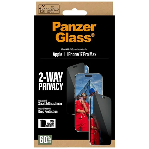 PanzerGlass Ultra Wide Fit EasyAligner privatumo stiklas iPhone 17 Pro Max image 2
