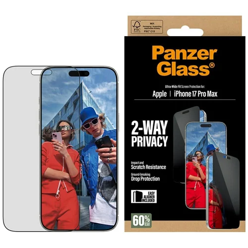 PanzerGlass Ultra Wide Fit EasyAligner privatumo stiklas iPhone 17 Pro Max image 3