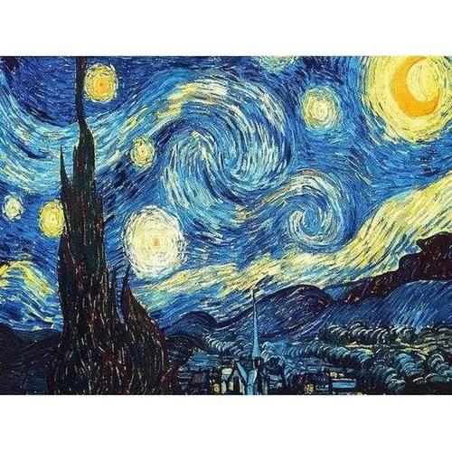 Figured'Art Van Gogh „Žvaigždėta naktis“ deimantinės mozaikos rinkinys 40 × 50 cm image 1