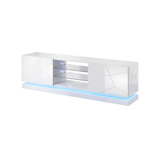 Cama QIU 200 MDF TV spintelė, balta blizgi image 1