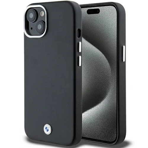 BMW Signature Metal MagSafe dėklas iPhone 15/14/13, juodas image 1