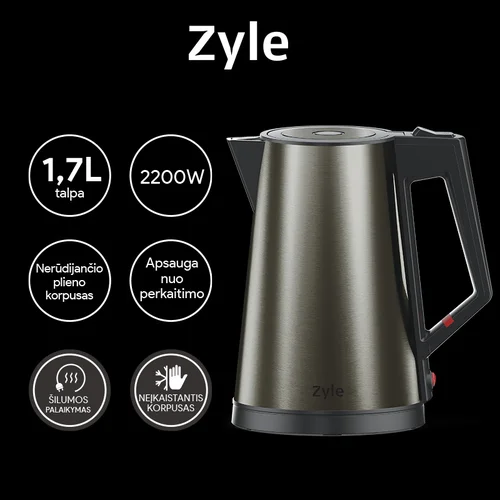 Zyle ZY221BK Elektrinis virdulys, 1.7 l image 1