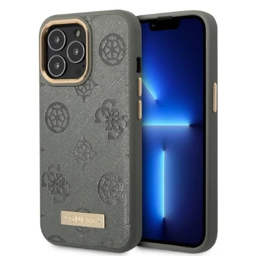 Guess GUHMP13LSAPSTG Peony Logo Plate MagSafe dėklas iPhone 13 Pro/13, 6,1 col., pilkas image 1