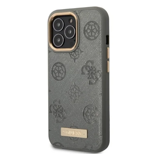 Guess GUHMP13LSAPSTG Peony Logo Plate MagSafe dėklas iPhone 13 Pro/13, 6,1 col., pilkas image 2