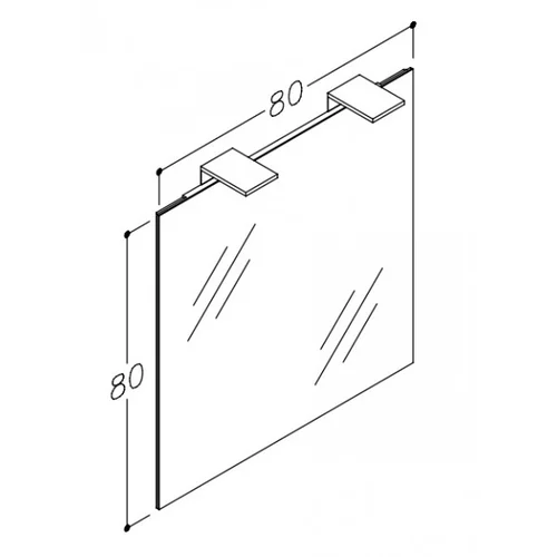 Veidrodis Raguvos baldai M22/80-80 su Inno LED šviestuvu IP44 image 3