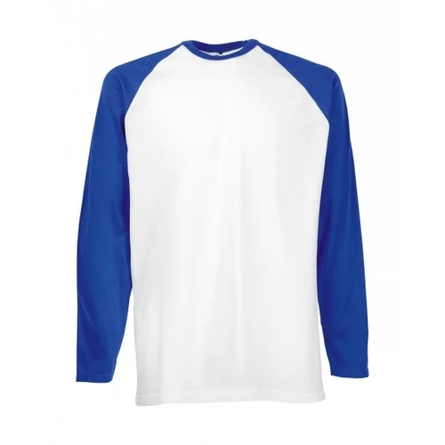 Fruit of the Loom 61-028-0 Vyriški marškinėliai ilgomis rankovėmis - S, White/Royal image 1