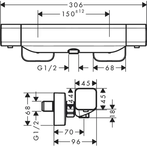 Hansgrohe Ecostat E 15773000 termostatinis dušo maišytuvas image 2
