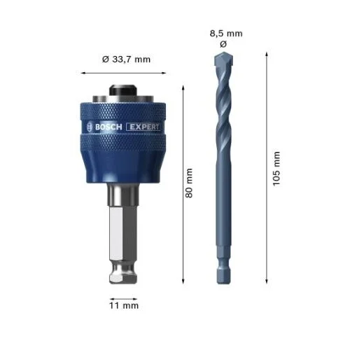 Adapteris Bosch PC Plus 3/8" grąžtas Ø7 15x85mm 2608900526 image 3