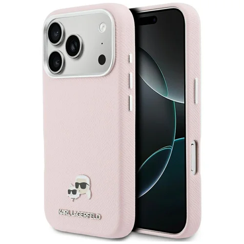 Karl Lagerfeld Karl & Choupette Saffiano MagSafe dėklas iPhone 17 Pro, rožinis image 1