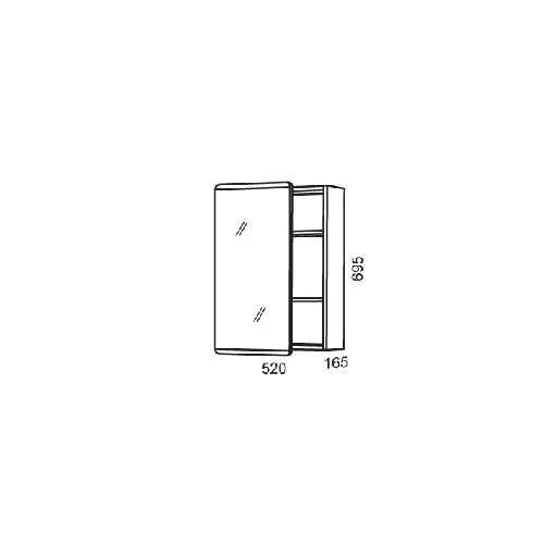 RIVA SV 52 viršutinė spintelė su veidrodžiu 50 cm image 2