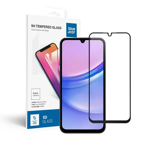 Blue Star 5D stiklas Samsung Galaxy A15 5G, juodas image 1